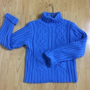 Vintage 80s sweater chunky cable turtleneck crop